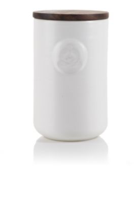 White Stoneware Tea Canister